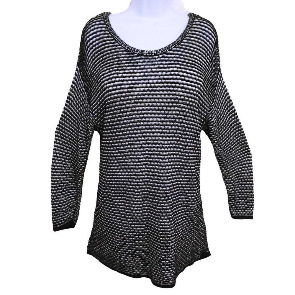 Pendleton Woolen Mills Tunic Sweater -XL Loose Knit Striped Crewneck Navy White